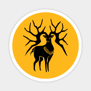 Golden Deer (Black & White) Magnet